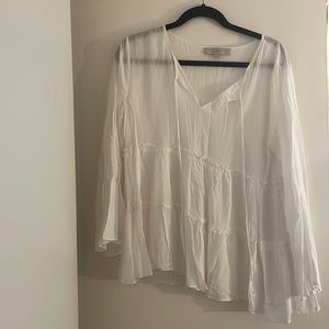 white tiered blouse